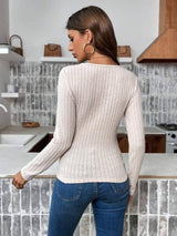 SHEIN Frenchy Cut Out Front Ribbed Knit Tee