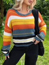 SHEIN Grunge Color Block Drop Shoulder Sweater