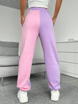 SHEIN Qutie Colorblock Drawstring Waist Sweatpants
