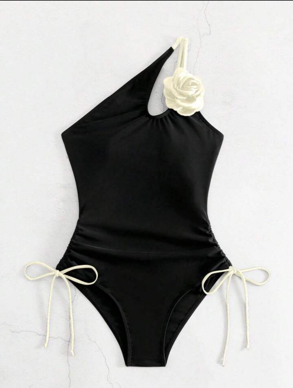 SHEIN Swim Summer Beach Women Color Block One Shoulder  One Piece