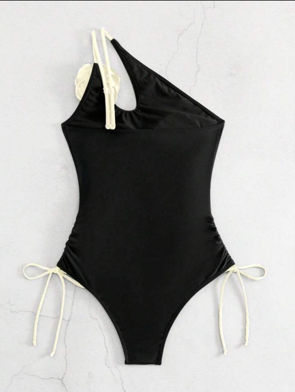 SHEIN Swim Summer Beach Women Color Block One Shoulder  One Piece