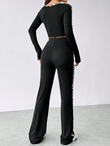 SHEIN Unity Women's Leopard Print Patchwork Long Sleeve Slim Fit Jumpsuit Fall Cloth For Women