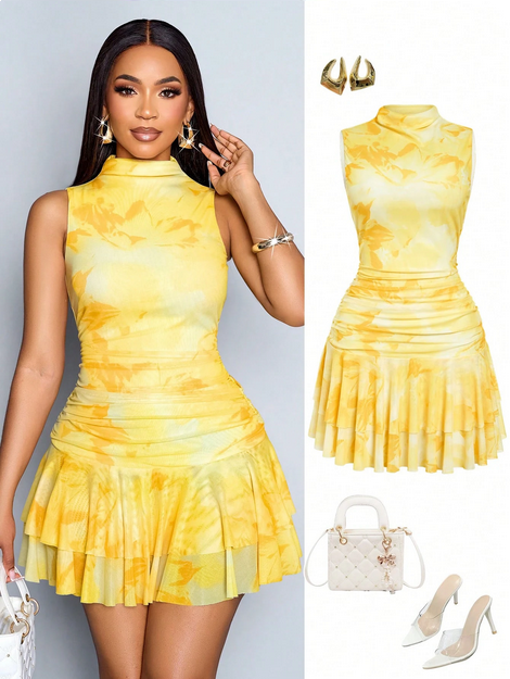 SOLERSUN Women's Summer Vacation Sexy Party Party Back To School Season Mini Dress