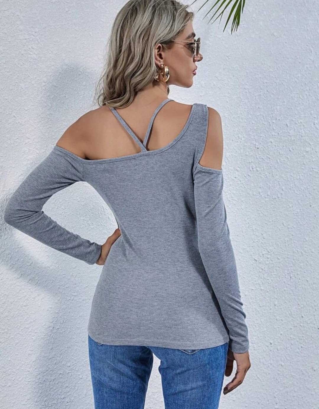 Asymmetrical Neck Solid Tee