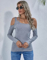 Asymmetrical Neck Solid Tee