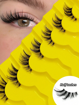 Sibeuna 7 Pairs Half-Length Natural Cat Eye False Eyelashes