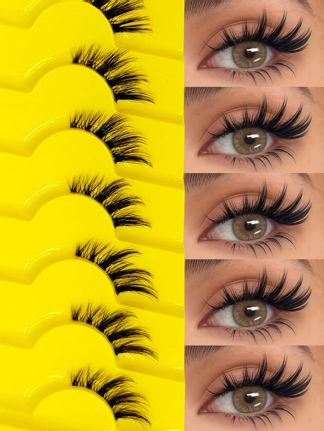 Sibeuna 7 Pairs Half-Length Natural Cat Eye False Eyelashes
