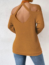 Solid Cold Shoulder Sweatshirt