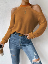 Solid Cold Shoulder Sweatshirt