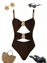Swim Chiccia 1pc Colorblock Sexy One-Piece Swimsuit