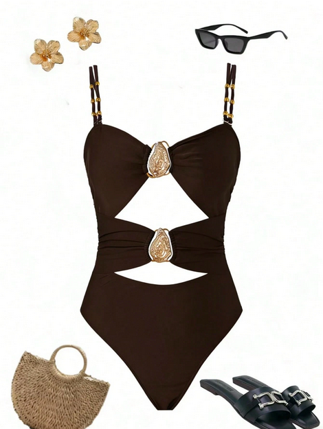 Swim Chiccia 1pc Colorblock Sexy One-Piece Swimsuit