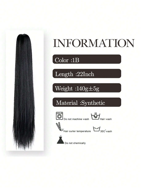 Synthetic Clip In Ponytail Hair Extension 22 Inch 140g Straight Dark Browm Claw