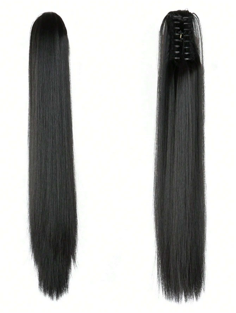 Synthetic Clip In Ponytail Hair Extension 22 Inch 140g Straight Dark Browm Claw
