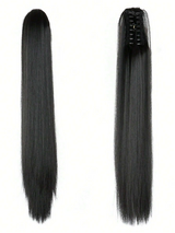 Synthetic Clip In Ponytail Hair Extension 22 Inch 140g Straight Dark Browm Claw