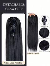 Synthetic Clip In Ponytail Hair Extension 22 Inch 140g Straight Dark Browm Claw