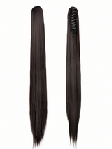 Synthetic Clip In Ponytail Hair Extension 22 Inch 140g Straight Dark Browm Claw On Ponytail Clip In Hair