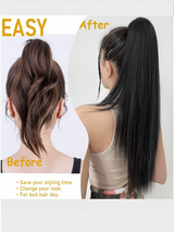 Synthetic Clip In Ponytail Hair Extension 22 Inch 140g Straight Dark Browm Claw On Ponytail Clip In Hair
