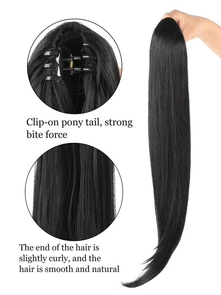 Synthetic Long Straight Hair Ponytail Extension Wig