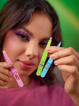 THE POWERPUFF GIRLS X SHEIN 3pcs Heart Patterned Colorful Eyebrow Tweezer Set