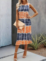 Tie Dye Split Thigh Tank Dress