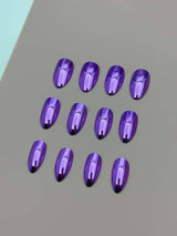 Transform Your Nails with 24pcs Short Almond Purple