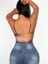Women Spring/Summer New Sexy Sleeveless V-Neck Halting Halo Printed Vest