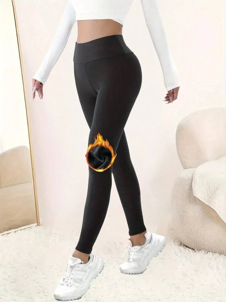 Women Thermal Fleece Lined High Waisted Leggings, Workout Winter Warm Thick Tights Soft