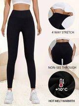 Women Thermal Fleece Lined High Waisted Leggings, Workout Winter Warm Thick Tights Soft