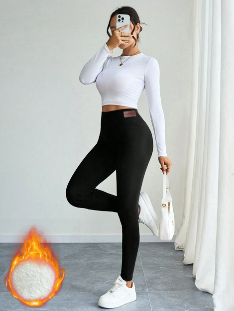 Women'S High Waist Fleece Yoga Pants - High Stretch Warm Leggings For Workout And Fitness Tights