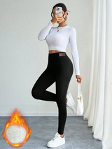 Women'S High Waist Fleece Yoga Pants - High Stretch Warm Leggings For Workout And Fitness Tights