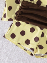 Women's Polka Dot Print Tankini Swimwear Set
