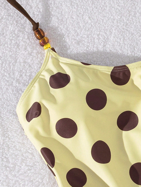 Women's Polka Dot Print Tankini Swimwear Set
