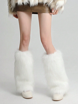 Women's Fuzzy Fur Leg Warmers - Winter Soft Fluffy Boot Cuffs Perfect For Halloween &amp; Santa Costumes