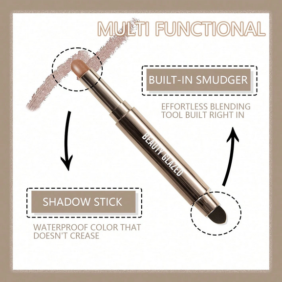 beauty glazed Waterproof Eyeshadow Stick, Pearlescent Shimmery Makeup Effect