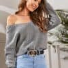 Solid Criss-Cross Drop Shoulder Sweater