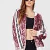 Velvet Letter Print Jacket