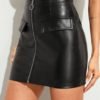 O-Ring Zip Front PU Skirt