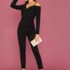 Asymmetrical Neck Belted Jumpsuit