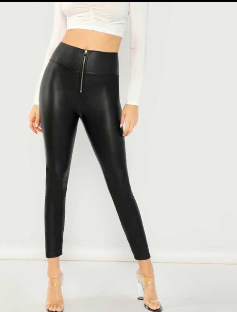 Exposed Zip Front Leggings