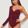 One Shoulder Ruched Side Bodysuit
