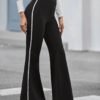 Letter Tape Side Flare Leg Jersey Pants