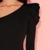 One Shoulder Puff Sleeve Fitted Bodysuit