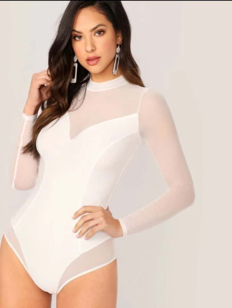 Mesh Sweetheart Princess Seam Bodysuit