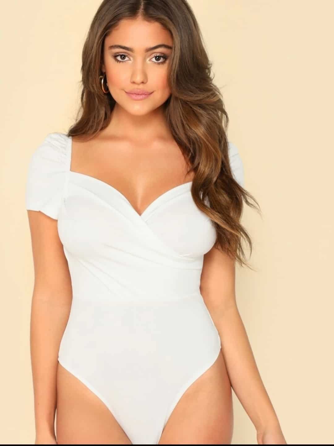 Puff Sleeve Wrap Sweetheart Bodysuit