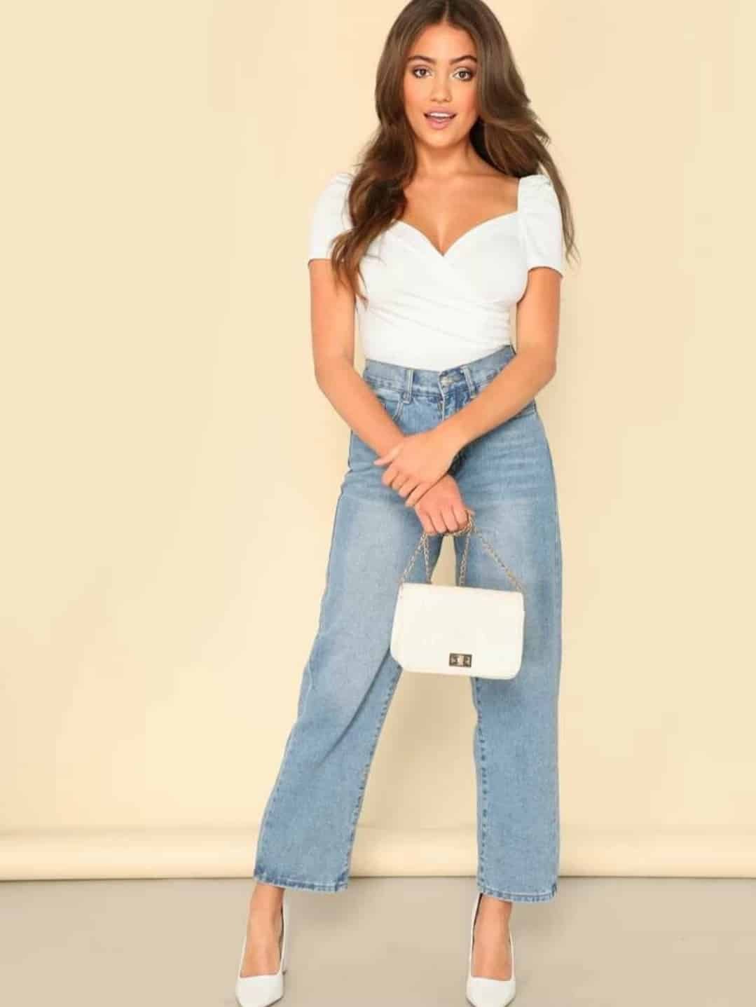 Puff Sleeve Wrap Sweetheart Bodysuit - Image 3