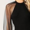 Mesh Bishop Sleeve Skinny Bodysuit