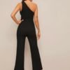 One Shoulder Cutout Detail Knit Jumpsuit