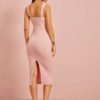 Rib-knit Split Back Bodycon Tank Dress