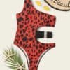 Leopard Cut Out One Shoulder One Piece Swimwear
