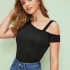 One Cold Shoulder Form Fitted Tee